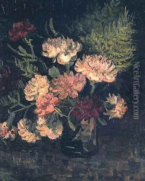 Vase With Carnations III Oil Painting - Vincent Van Gogh