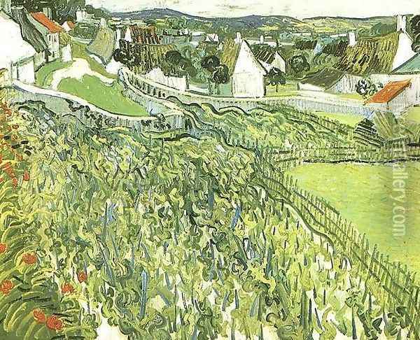Vineyards With A View Of Auvers Oil Painting - Vincent Van Gogh
