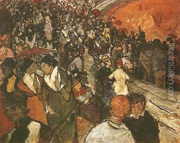 Spectators In The Arena At Arles Oil Painting - Vincent Van Gogh