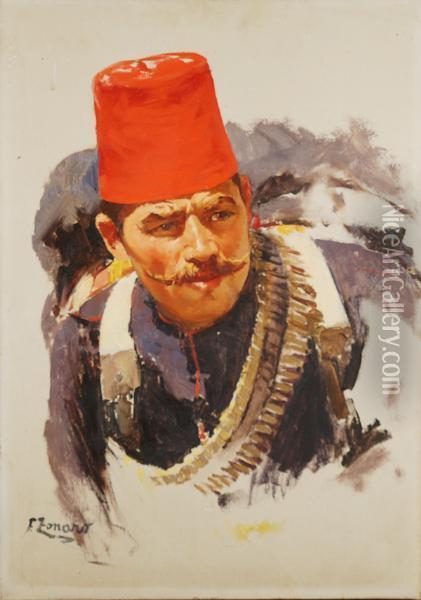 Soldato Con Fez Rosso Oil Painting - Fausto Zonaro