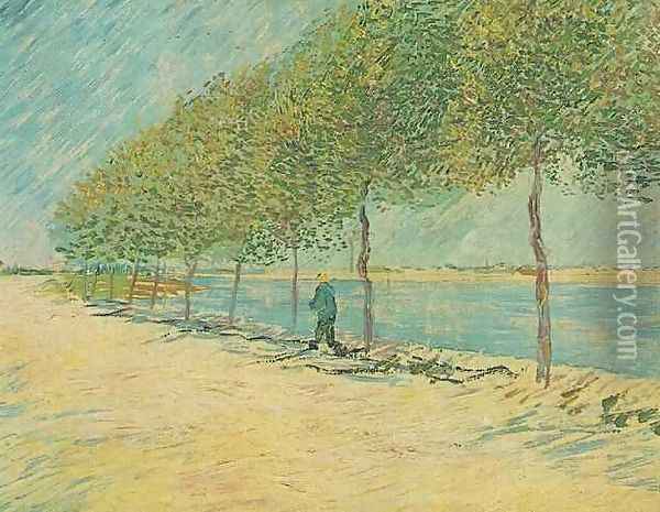 Promenade sur les berges près d'Asnières 1887 Oil Painting - Vincent Van Gogh