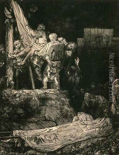 Descent from the Cross by Torch Light Oil Painting - Rembrandt Van Rijn