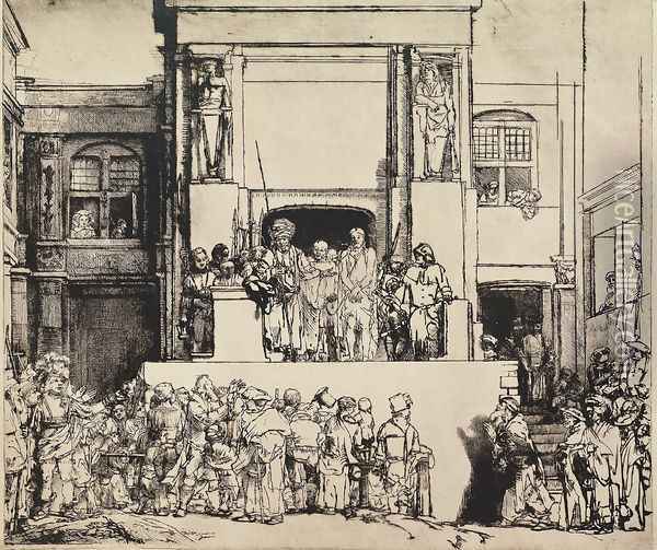 Christ Presented to the People Oil Painting - Rembrandt Van Rijn