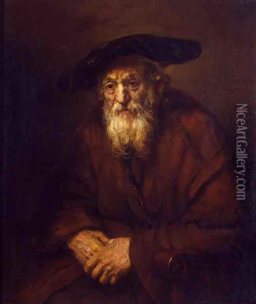Portrait of an Old Jew Oil Painting - Rembrandt Van Rijn