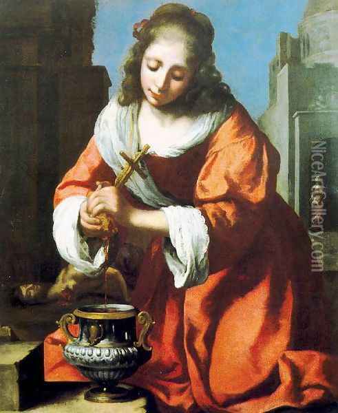 Saint Praxidis 1655 Oil Painting - Jan Vermeer Van Delft