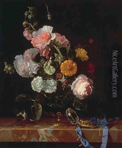 Vanitas Flower Still Life Oil Painting - Willem Van Aelst