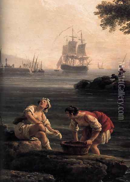 A Seashore (detail) 1776 Oil Painting - Claude-joseph Vernet