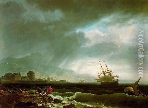 Stormy sea Oil Painting - Claude-joseph Vernet