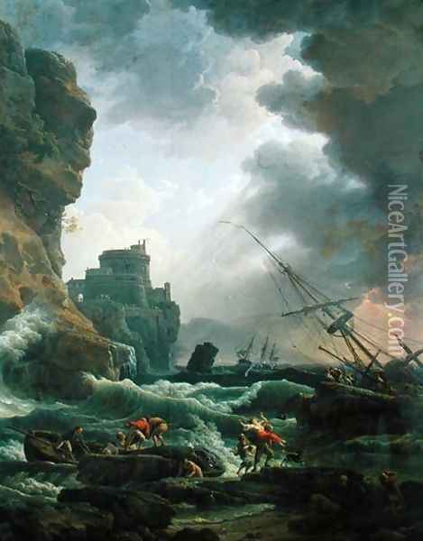 The Storm, 1777 Oil Painting - Claude-joseph Vernet