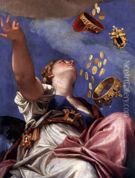 Juno Showering Gifts on Venetia (detail) Oil Painting - Paolo Veronese (Caliari)