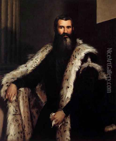 Gentleman in a Lynx Fur Oil Painting - Paolo Veronese (Caliari)