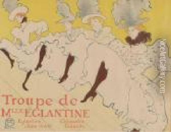 La Troupe De Mademoiselle Eglantine (d. 361; W. P21; Adr.162) Oil Painting - Henri De Toulouse-Lautrec