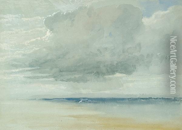 A Coming Squall Oil Painting - Edward Duncan
