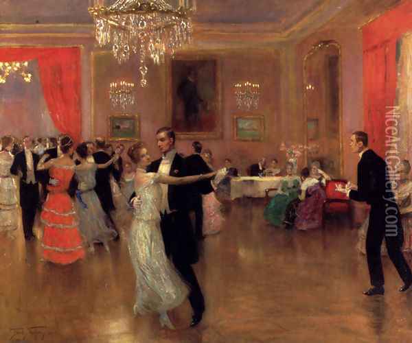 At The Ball Oil Painting - Frederick Vezin