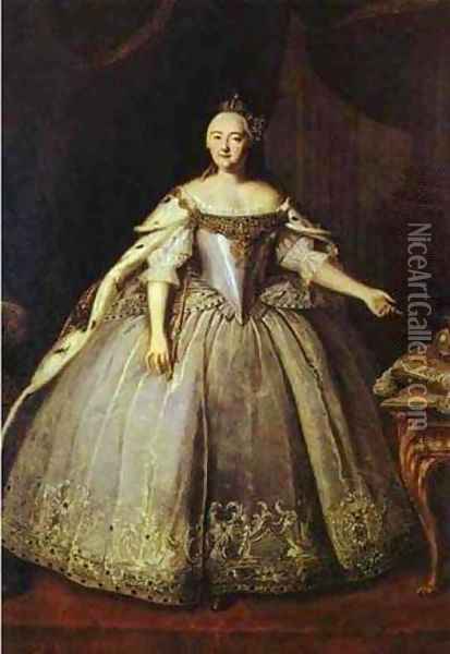 Empress Elizaveta Petrovna 1743 Oil Painting - Ivan Vishnyakov