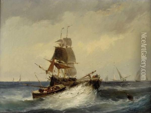Fielding, ,marine Et Scene De Peche Oil Painting - Anthony Vandyke Copley Fielding