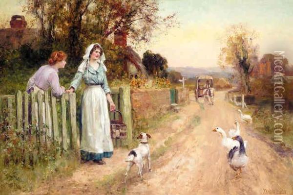 Lane Through The Village Oil Painting - Henry John Yeend King