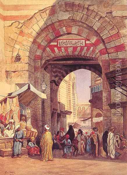 The Moorish Bazaar Oil Painting - Edwin Lord Weeks
