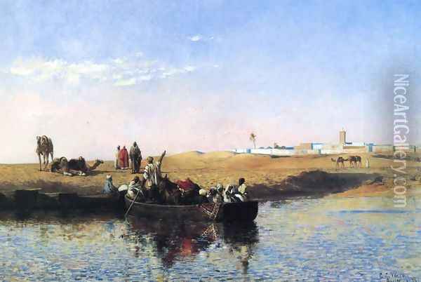 Scene At Sale Morocco Oil Painting - Edwin Lord Weeks