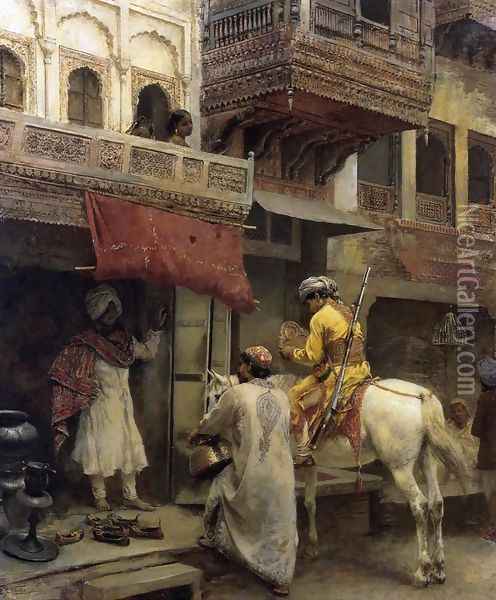 Street Scene in India I Oil Painting - Edwin Lord Weeks