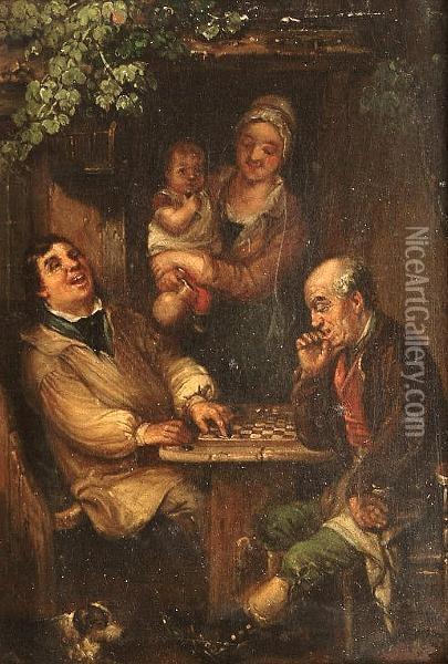 The Chess Players. Oil Painting - Sir David Wilkie