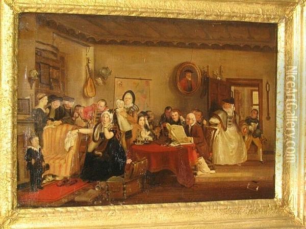 Reading The Will Oil Painting - Sir David Wilkie
