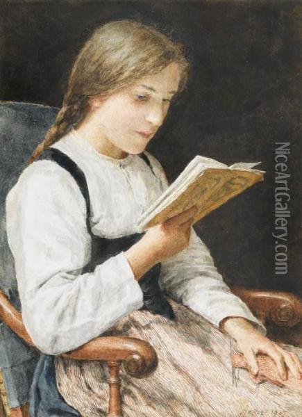 Lesendes Madchen Oil Painting - Albert Anker