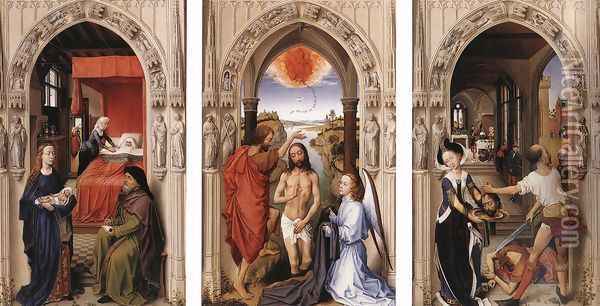 St John the Baptist altarpiece Oil Painting - Rogier van der Weyden