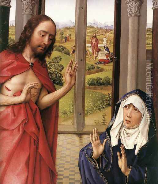 Miraflores Altarpiece: right panel [detail: 1] (or Mary Altarpiece) Oil Painting - Rogier van der Weyden