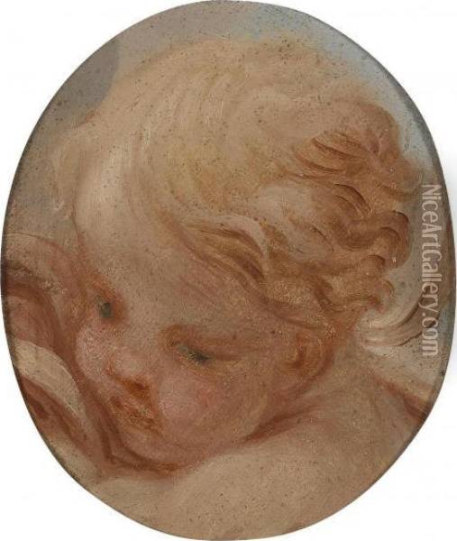 Head Of A Child Oil Painting - Francois Boucher