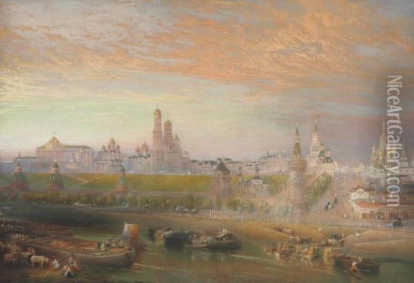 The Kremlin, Moscow Oil Painting - John Cooke Bourne