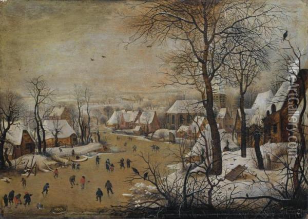 La Trappe Aux Oiseaux Oil Painting - Pieter The Younger Brueghel