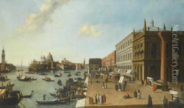 Venice, A View Of The Bacino Di San Marco Oil Painting - (Giovanni Antonio Canal) Canaletto