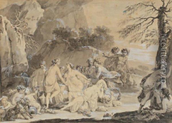 Nymphe Et Satyres Oil Painting - Jacques Philippe Caresme