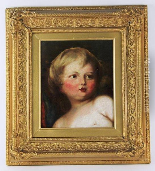 Head Of A Child Oil Painting - Margaret Sarah Carpenter