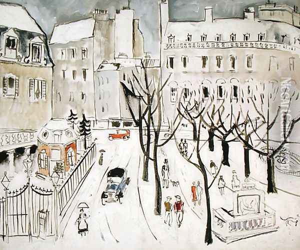 Paris Snowscene, 1926 Oil Painting - Christopher Wood