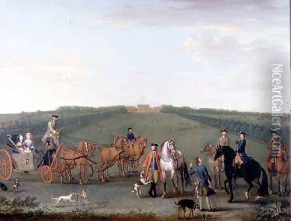 The Beauchamp-Proctor Family and Friends at Langley Park, Norfolk Oil Painting - John Wootton