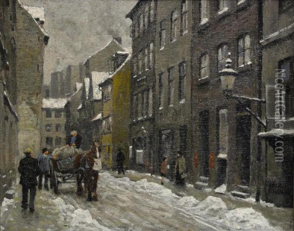 Stadsvy Oil Painting - Paul-Gustave Fischer