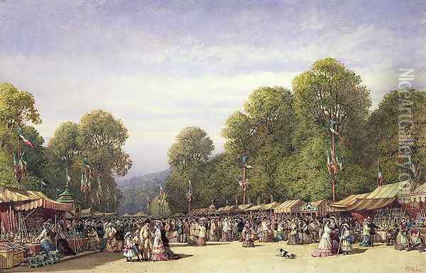 Festival at St. Cloud, c.1860 Oil Painting - William Wyld