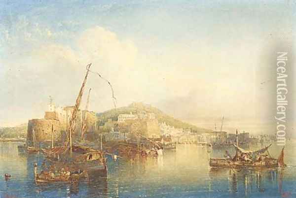 View of Naples Oil Painting - William Wyld