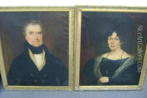 Pair Portraits, Joseph Hampton & Rynes Hampton Oil Painting - Sir Thomas Lawrence
