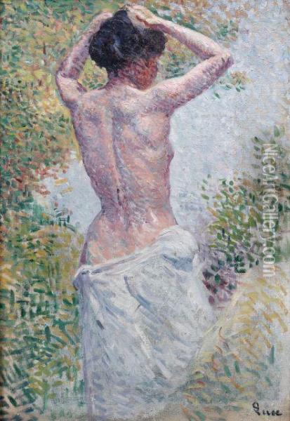 Femme Se Coiffant, Vue De Dos Oil Painting - Maximilien Luce