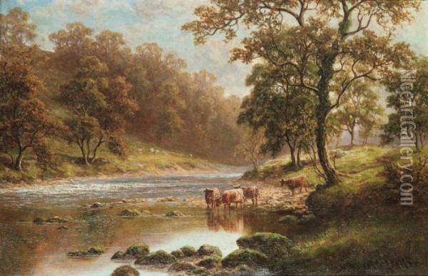 On The Wharfe Bolton Woods, Yorkshire Oil Painting - William Mellor
