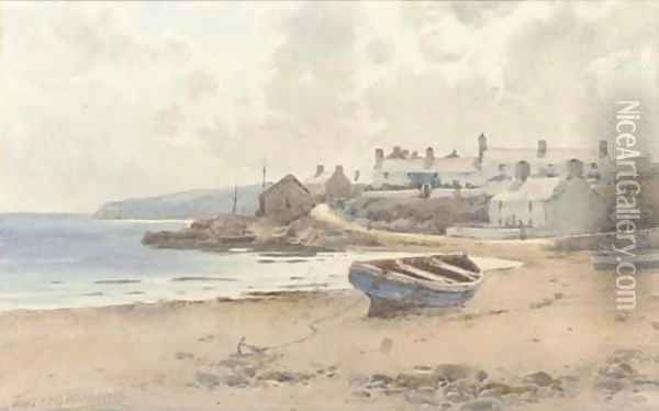 Early evening on the Welsh coast Oil Painting - Warren Williams