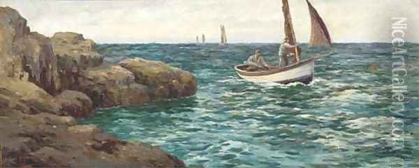 The fishing fleet returning home Oil Painting - Warren Williams