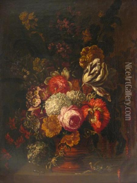 Floral Still Life Oil Painting - Jean-Baptiste Monnoyer