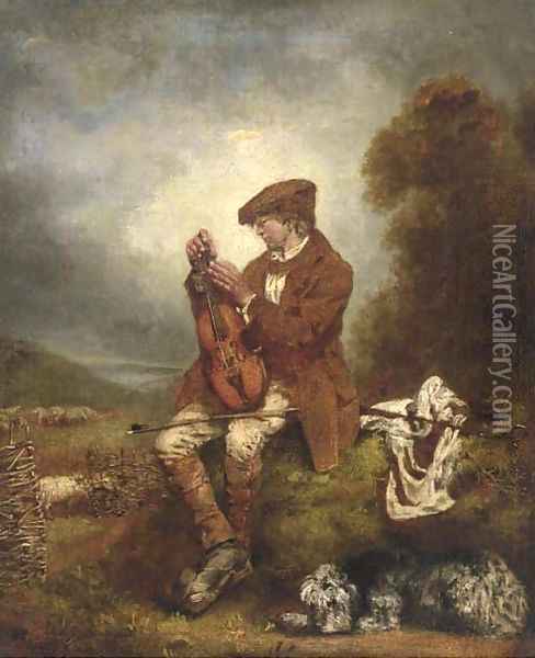 The young fiddler Oil Painting - Sir David Wilkie