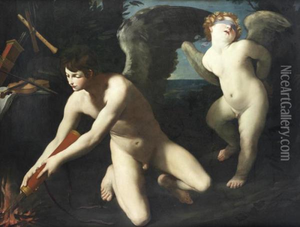An Allegory Of Sacred And Profane Love Oil Painting - Guido Reni
