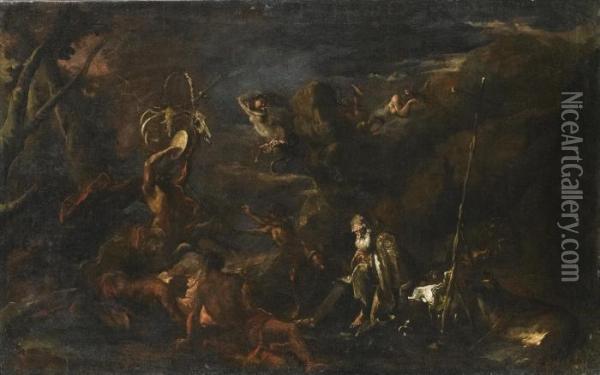 The Temptation Of Saint Anthony Oil Painting - Sebastiano Ricci