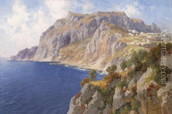 View Of Capri Oil Painting - Josef Schoyerer
